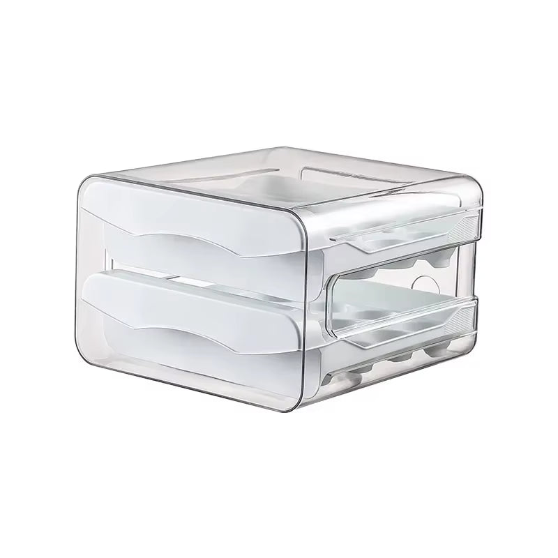 Plastic Egg Storage Organizer Double-Layer - Holds 32 Eggs in Separate Compartments