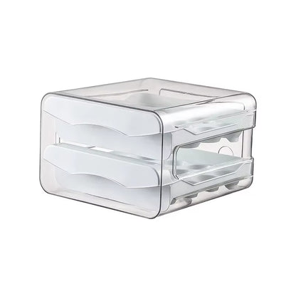 Plastic Egg Storage Organizer Double-Layer - Holds 32 Eggs in Separate Compartments