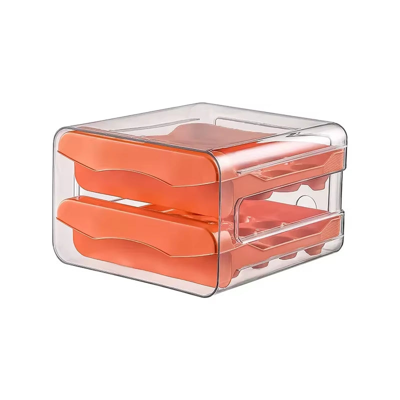 Plastic Egg Storage Organizer Double-Layer - Holds 32 Eggs in Separate Compartments
