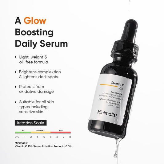 Vitamin C Serum for Skin Brightening 10%  | Highly Stable & Effective Face Serum | Glowing Skin | 30Ml