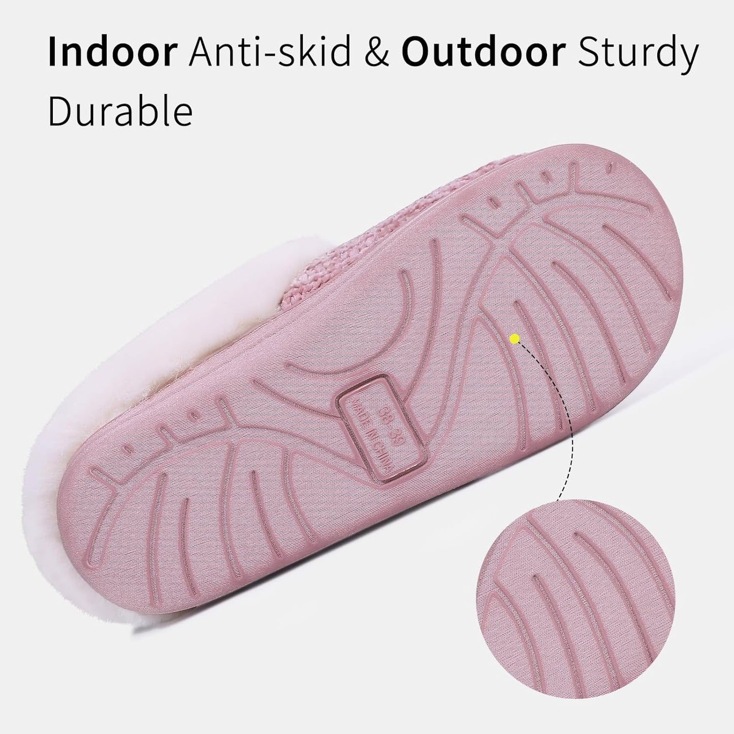 Women's Cozy Chenille House Slippers with Fleece Lining, Memory Foam, and Versatile Indoor/Outdoor Soles