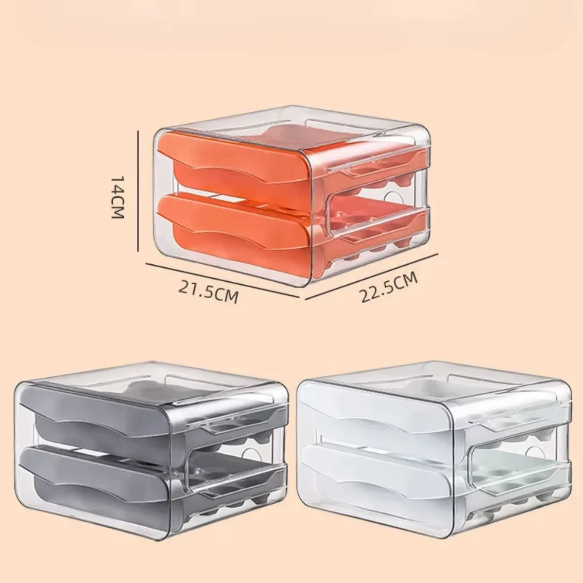 Plastic Egg Storage Organizer Double-Layer - Holds 32 Eggs in Separate Compartments