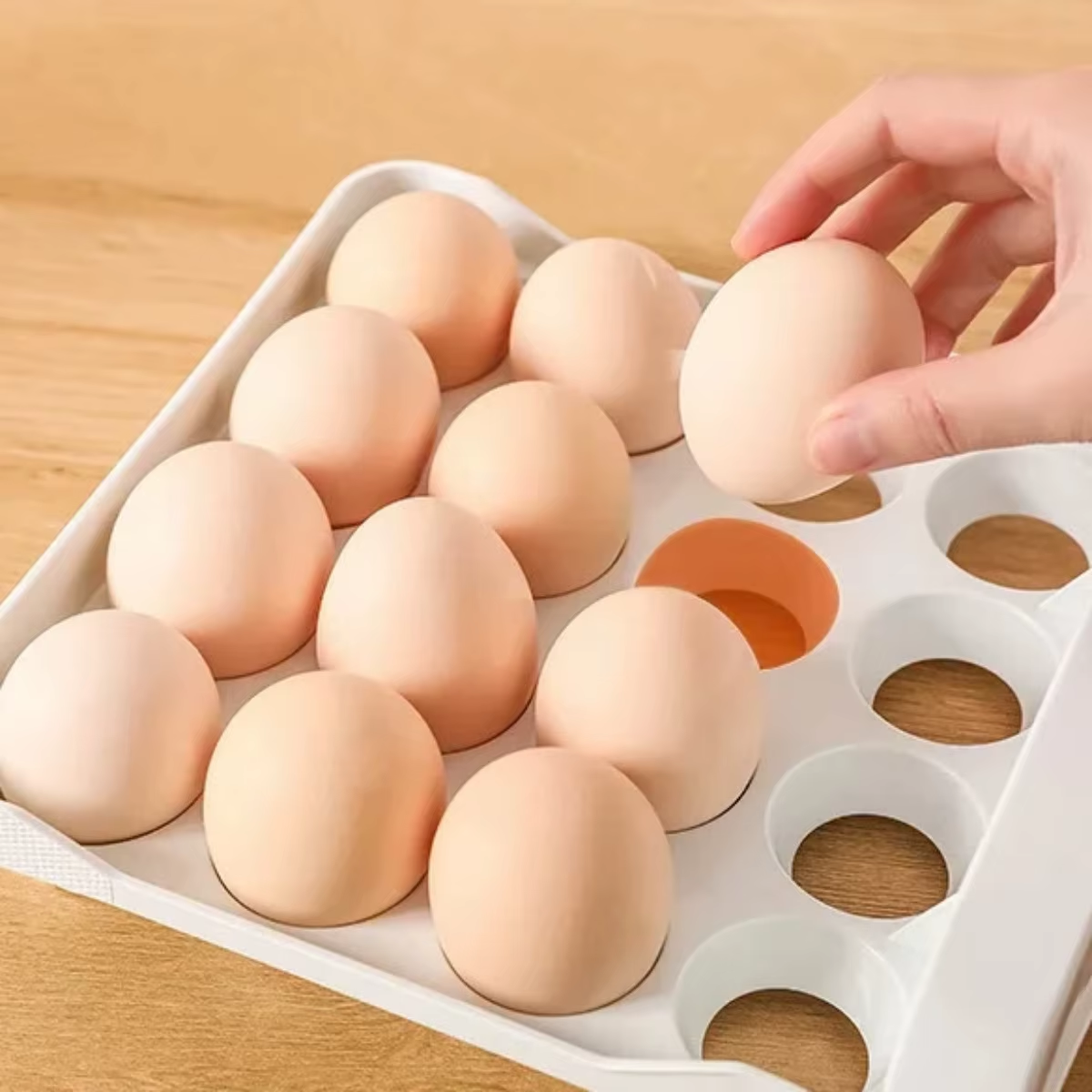 Plastic Egg Storage Organizer Double-Layer - Holds 32 Eggs in Separate Compartments