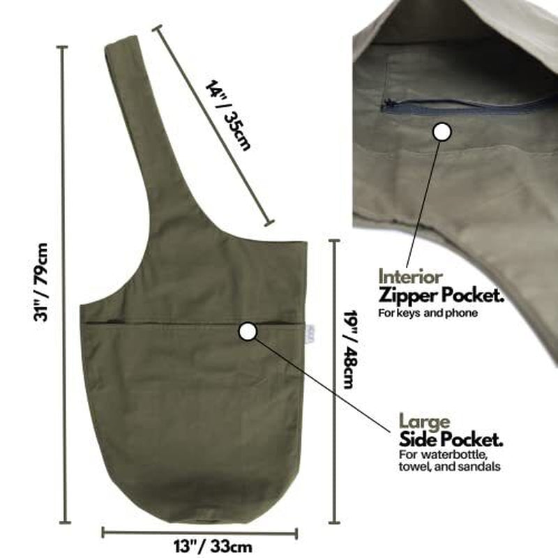 Yoga Mat Bag | Tote Yoga Bag | Sling Yoga Tote Olivine Green