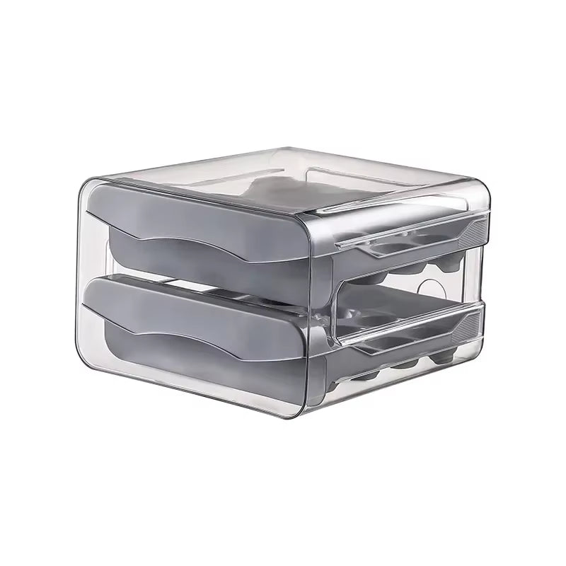 Plastic Egg Storage Organizer Double-Layer - Holds 32 Eggs in Separate Compartments