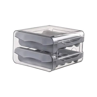 Plastic Egg Storage Organizer Double-Layer - Holds 32 Eggs in Separate Compartments