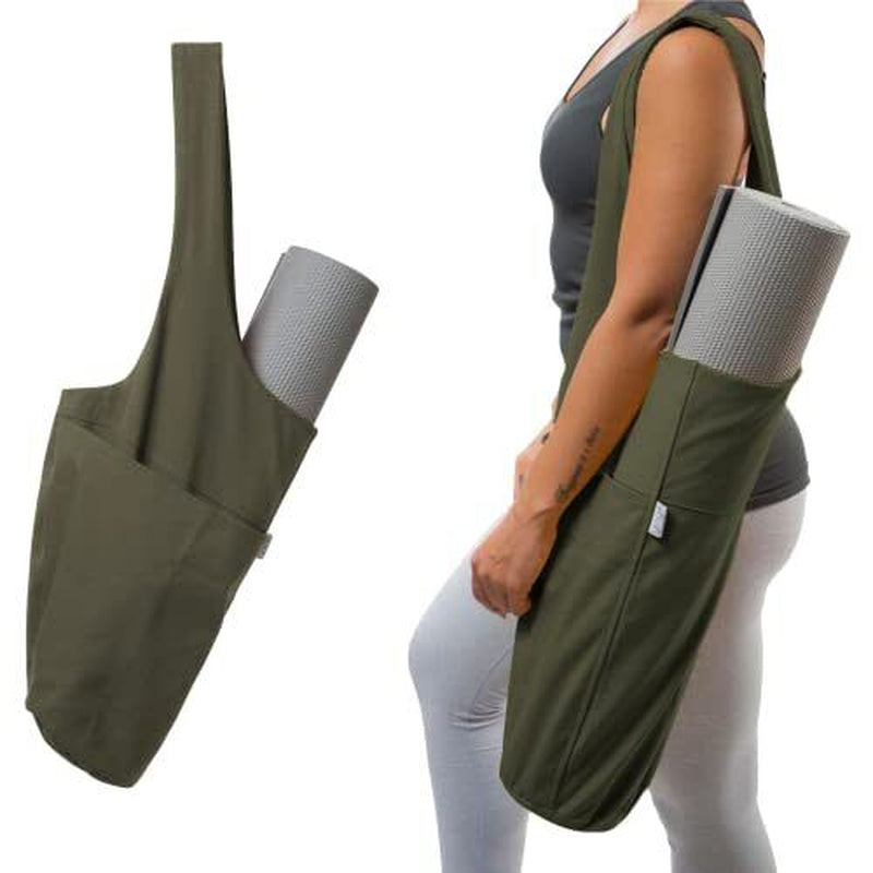 Yoga Mat Bag | Tote Yoga Bag | Sling Yoga Tote Olivine Green